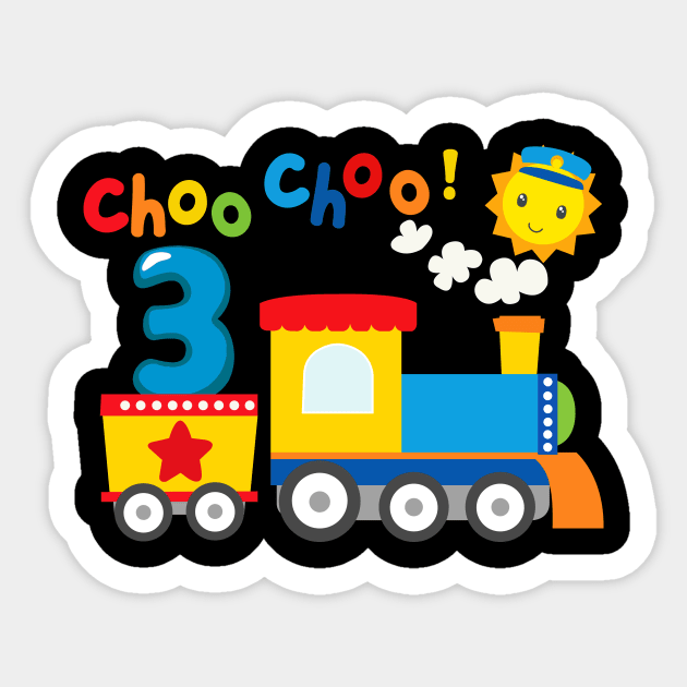 I'm 3 Birthday Boy 3rd Bday Train Car Fire Truck Sticker by OHC t-shirt